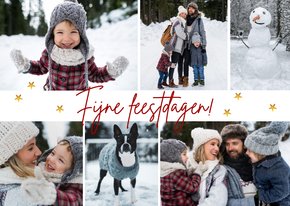 Kerstkaart gezellige fotocollage 'Fijne feestdagen'