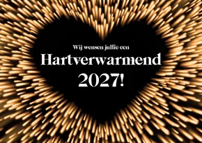 Kerstkaart hartverwarmend 2027 hart