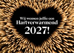 Kerstkaart hartverwarmend 2027 hart