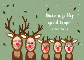 Kerstkaart hilarisch grappige rendieren