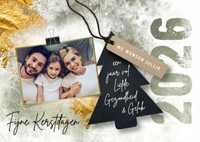 Kerstkaart met foto en kerstboom