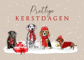 Kerstkaart met leuke hondjes 