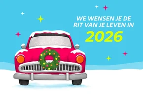 Kerstkaart we wensen je de rit van je leven in 2026