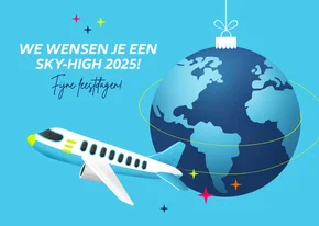 Kerstkaart we wensen je een sky-high 2026