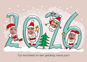 Kerstmannetjes fotocollage met 4 foto's