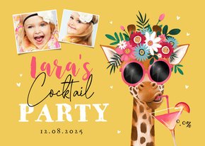 Kinderfeestje giraf cocktail 0.0 party bloemen zomer foto