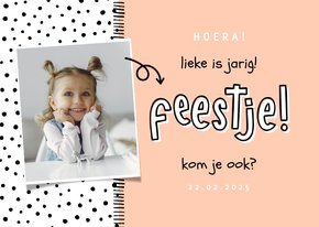 Kinderfeestje hip met foto en aanpasbare kleur