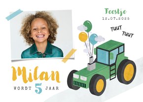 Kinderfeestje jongen stoer tractor boerderij feest