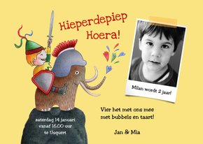 Kinderfeestje met ridder op mammoet