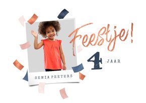 Kinderfeestje stijlvol confetti feest rosé goud blauw foto