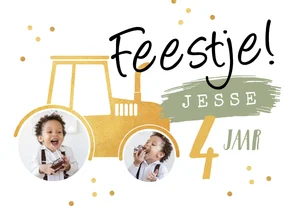 Kinderfeestje tractor goud foto feestje confetti