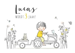 Kinderfeestje tractor met jongetje