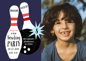 Kinderfeestje uitnodiging bowlen