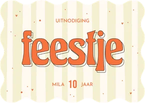 Kinderfeestje uitnodiging golfvorm met groene streepjes