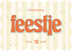 Kinderfeestje uitnodiging golfvorm met groene streepjes