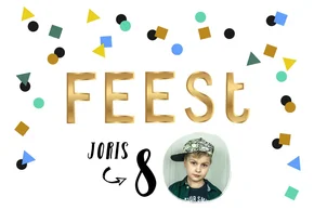 Kinderfeestje uitnodiging hip vrolijk stoer confetti