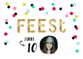 Kinderfeestje uitnodiging meisje confetti goud