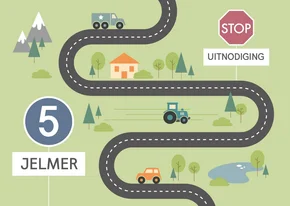 Kinderfeestje uitnodiging weg met verkeersborden