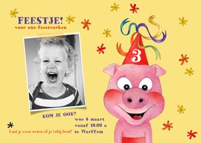 Kinderfeestje vrolijk feestvarken