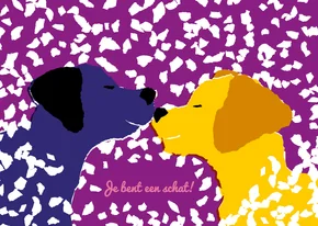 KNGF bedankkaart met twee liefdevolle hondjes