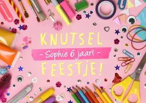 Leuke uitnodiging knutsel- of creatief kinderfeestje 