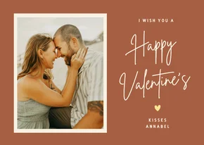 Minimalistische valentijnskaart met eigen foto en tekst