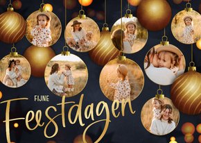 Moderne kerstkaart kerstballen fotocollage