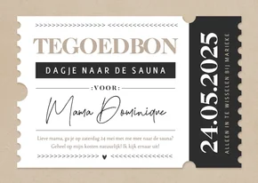 Moderne tegoedbon kaart moeder dagje weg