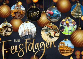 Moderne zakelijke kerstkaart kerstballen fotocollage