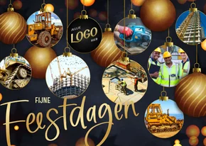 Moderne zakelijke kerstkaart kerstballen fotocollage