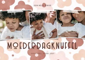 Moederdagknuffel fotocollage met bloemen
