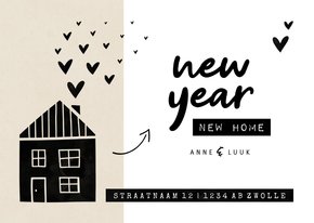 New year new home kraft huisje met hartjes