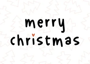 Nierstichting Merry Christmas met hartje en kerstboompjes