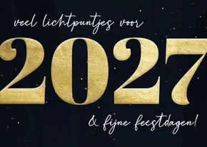 Nieuwjaarskaart 2027 met lichtpuntjes