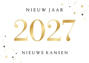 Nieuwjaarskaart 2027 nieuw jaar nieuwe kansen goud sterren