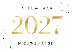 Nieuwjaarskaart 2027 nieuw jaar nieuwe kansen goud sterren