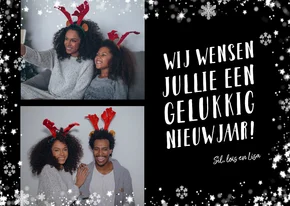 Nieuwjaarskaart, flitsende sterren om je foto's en kaart