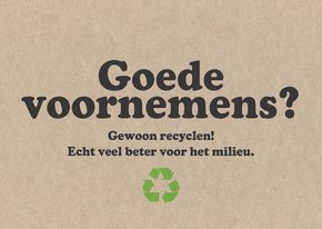 Nieuwjaarskaart 'Goede voornemens recyclen'