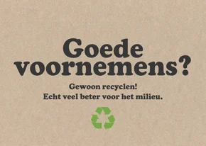 Nieuwjaarskaart 'Goede voornemens recyclen'