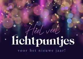 Nieuwjaarskaart lichtpuntjes sprankelend sterretjes