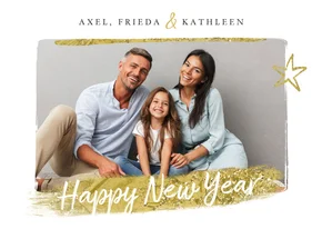 Nieuwjaarskaart ster goud foto happy new year