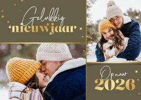 Nieuwjaarskaart sterretjes goud foto's 2026