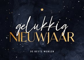 Nieuwjaarskaart stijlvol blauw gelukkig nieuwjaar met ster