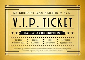 Originele en grappige V.I.P. ticket uitnodiging bruiloft