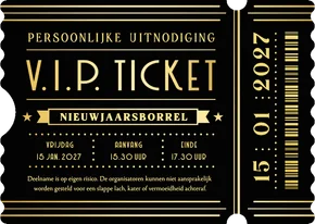 Originele VIP ticket uitnodiging nieuwjaarsborrel