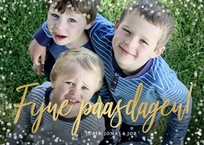 Paaskaart fijne paasdagen met grote eigen foto en goud