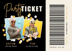 Party ticket uitnodiging verjaardag als een entreebewijs