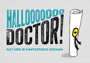 PhD gepromoveerd kaart - hello doctor