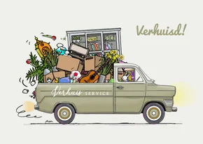 Retro pickup verhuiskaart