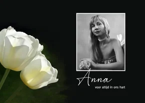 Rouwkaart twee witte tulpen